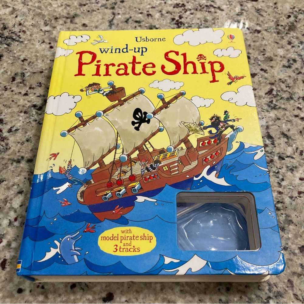 Usborne Books Wind-Up Pirate Ship hardcover book **No Ship** GUC